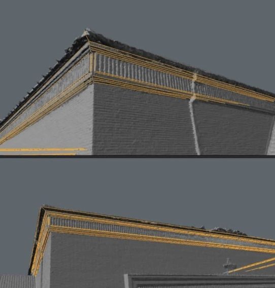 Roof-Retopology-Reprojection-Mesh-Bearbeitung-Mesh-Cleanup-Mesh-Decimation-VR-Scan-vr-scans-3d-scans-3D-Modeling-für-Virtual-Reality-VR-VFX-und-Gaming