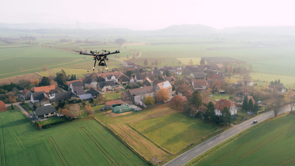 Kartierung mittels Drohne für den Breitbandausbau in Niedersachsen