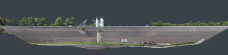 Flächenvermessung-per-Drohne-Punktwolke-Staubecken-Wasserkraftwerk-Baustelle-Eggbergbecken-3DModell
