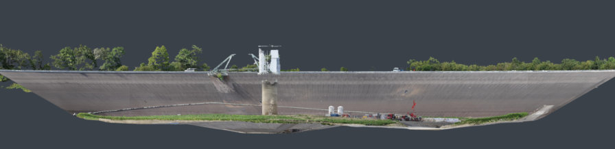 Flaechenvermessung-per-Drohne-Punktwolke-Slice Flächenvermessung-per-Drohne-Punktwolke-Staubecken-Wasserkraftwerk-Baustelle-Eggbergbecken-3DModell