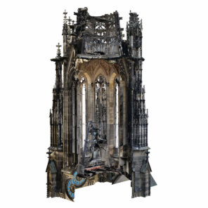 3D-Vermessung-Kirche-Drohne-Photogrammetrie-Laserscanning-Denkmalvermessung-Screen-Rendering-Schnitt-Elisabethenkirche-Klockenturm-Oktagon-Fasssade-Ansicht-Fassadenansicht-Kirche