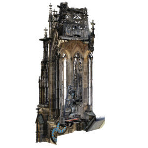 3D-Vermessung-Kirche-Drohne-Photogrammetrie-Laserscanning-Denkmalvermessung-Screen-Rendering-Schnitt-Elisabethenkirche-Klockenturm-Oktagon-Fasssade-Ansicht-Fassadenansicht-Kirche