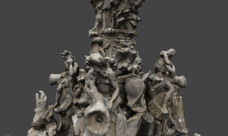 Detail-3D-Modell-Texturiertes-Mesh-VR-Modell-3D-Vermessung-Denkmalschutz-Drohne-terrestrischer-Photogrammetrie-Hugenottenbrunnen-Erlangen