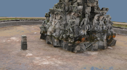 Ausschnitt-3D-Punktwolke-Hugenottenbrunnen-Erlangen-Texturiertes-Mesh-VR-Modell-3D-Vermessung-Denkmalschutz-Drohne-terrestrischer-Photogrammetrie