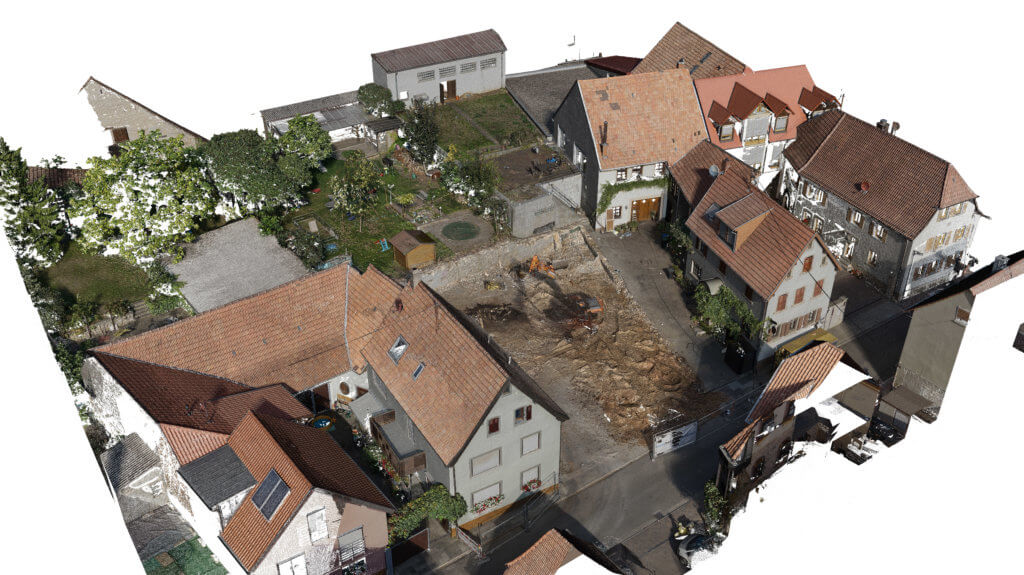 Screenshot-Punktwolke-Modell-Kombinierte-3D-Gebaeudeaufnahme-Drohne-Laserscanner-Weingut-Pfalz