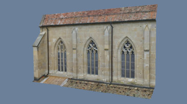Rendering-Punktwolke-Photogrammetrie-Drohne-Fassadenvermessung-UAV-Vermessung-Kirchenfassade-Fassadenvermessung-Schadenskartierung-Denkmalschutz
